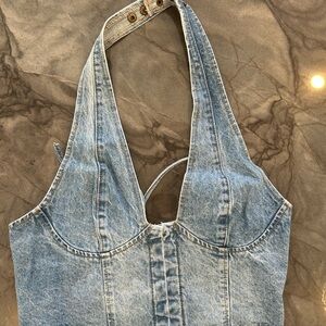 Edikted Light Blue Denim Halter
